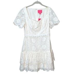 Lilly Pulitzer NEW White Eyelet Bonni Mini Dress Size 2 $278